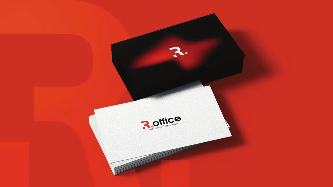 Cartões de visita com a identidade visual da marca R.Office