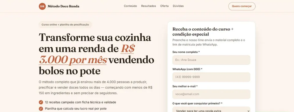 Modelo de landing page de conversão para infoproduto